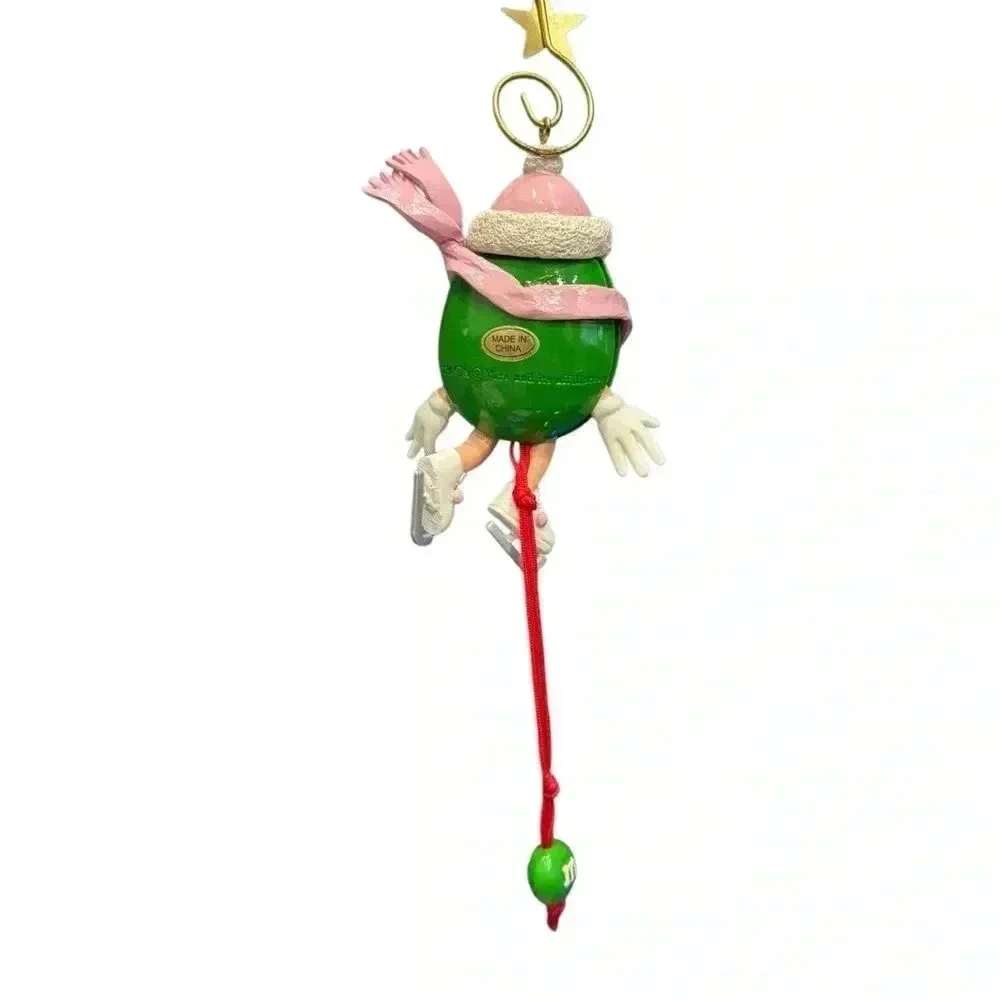 M&M Miss Green On Ice Skates Christmas Holiday Ornament
